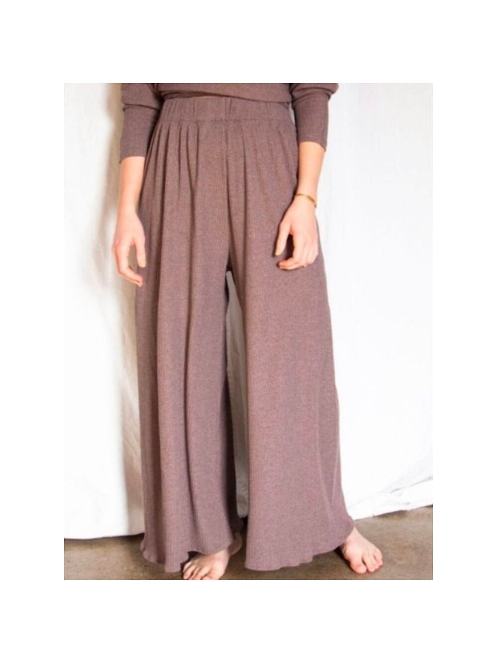 Hackwith Design House Extra Wide-Leg Rib Pant Size 2 (18w-20w)